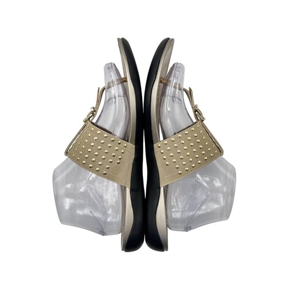 Soft Style Hush Puppies Womens 9.5 Gold Studded Slip-On Adjustable Strap - Picture 7 of 13